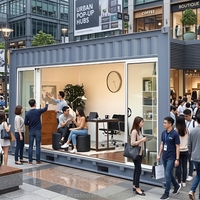 Magasin Modulaire Mobile de Confort Extérieur, Boutique Contemporaine en Conteneur de 10ft 20ft, Bar et Café Pop-up