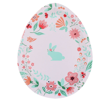 Assiettes en carton découpées de 9 pouces, forme œuf, lapin, bonbon, vaisselle décorative pour Pâques, fête de printemps, anniversaire, fournitures de fête