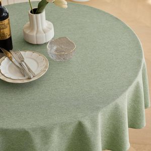 60-inch Faux <span class=keywords><strong>Linen</strong></span> Khăn trải bàn không thấm nước mộc mạc vải chống trầy xước trang trí kết cấu nhà Bếp trang trại phong cách Sage - Product Image 2