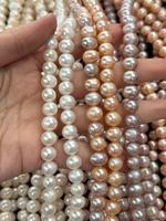 Vente d'usine : Chaîne de perles d'eau douce blanches rondes 3A pour la fabrication de bijoux, perles cultivées naturelles, magnifiques.