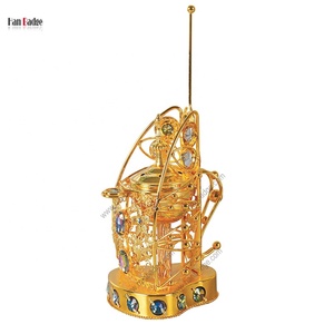 Quemador de Incienso Metálico de Lujo Estilo Medio Oriente con Cristal, Aromaterapia Terapéutica, Sándalo y Anís Estrellado - Product Image 2