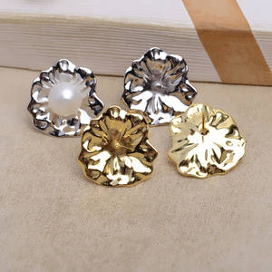 Clous d'oreilles en argent S925 Wenchi, motif feuille, pour femme, anneau ouvert, accessoires de bijoux DIY avec perles, Chine 16183 - Product Image 1