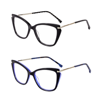 Nouvel Arrivage Vente en Gros Fabricant Monture Optique Unisexe en Métal et Acétate Verres Anti-Lumière Bleue