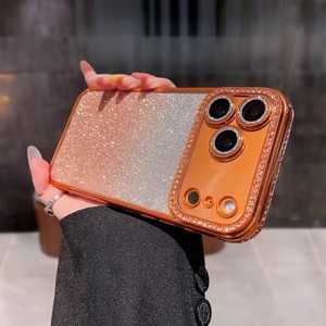 Luxury bling electroplate diamond glitter mobile phone case for iPhone 17Air gradual colors soft TPU shockproof protect <b>cover</b> - Product Image 2