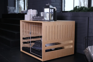 Kandang Anjing Kayu Ramah Lingkungan JUNJI dengan Desain Hewan Cetak Akrilik, Furnitur Hewan Peliharaan untuk Kucing, untuk Penggunaan di Ruang Tamu - Product Image 4