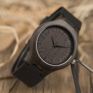 Orologio da Uomo di Lusso con Movimento al Quarzo MIYOTA, Stile Antico, Cinturino in Legno di Ebano e Pelle, Consegna Diretta - Product Image 4