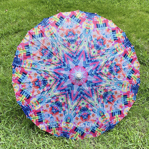 OEM 디자인 수제 중국 전통 접힌 기름 종이 우산 MOQ 100 조각 사용자 정의 로고 인쇄 - Product Image 4