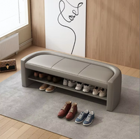 Banc à chaussures d'entrée avec rangement intégré, en bois massif, mobilier de luxe pour la maison, multifonctionnel, couleur personnalisable, design moderne