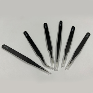 Pincettes antistatiques Lijian en acier inoxydable à pointe incurvée pour l'électronique, les cils, le nail art et le nettoyage des nids d'oiseaux - Product Image 3