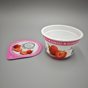 Vaso de Plástico Desechable de 200 ml/200 g para Yogurt de <span class=keywords><strong>Fresa</strong></span> <span class=keywords><strong>con</strong></span> Sello de Aluminio - Product Image 1