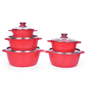 Cooklover Aluminum Cookware Set Induction Bottom Nonstick Marble Coating Cooking Pot set