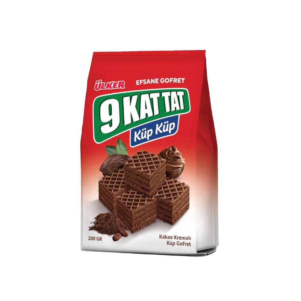 Ulker 9 Kat Tat Cube Вафля с какао-кремом 200 г x 10 свежая дата и качественное обслуживание из Турции