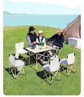Table de camping pliable rectangulaire légère et portable en acier au carbone, design Egg Roll, pour pique-nique et activités de plein air