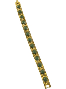 Pulsera masajeadora chapada en oro de titanio para hombres y mujeres, joyería de pareja de moda, piedra energética de turmalina de acero inoxidable ajustable - Product Image 3