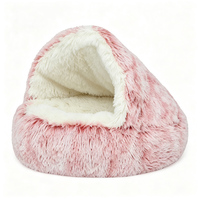 Lit rond pour chien en peluche moderne et coussin amovible et lavable en tissu pelucheux confortable pour chiens et chats toutes saisons