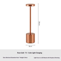 Lampe de table en forme de I, rechargeable, créative, en métal, lumière d'ambiance USB pour chambre à coucher, chevet et salon