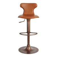 [En Stock] Chaise de Bar Minimaliste Wabi-Sabi en Cuir Luxe Léger, Tabouret Haut Réglable et Rotatif pour Table d'Îlot et Salle à Manger