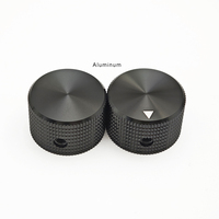 Potentiomètre à axe rond de 6 mm de haute qualité, 25*15,5 mm, entièrement en aluminium anodisé noir, bouton de commande triangulaire