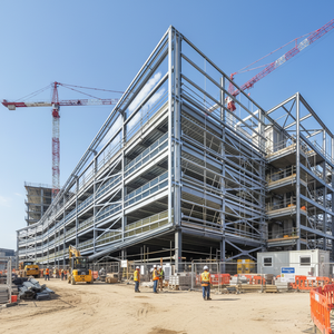 Estructura de Acero HUAKE para Construcción de Cobertizos, <span class=keywords><strong>Precio</strong></span> por Metro Cuadrado, Estructura de Acero de Calibre Ligero, Construcción de Edificios Metálicos, Casa - Product Image 1