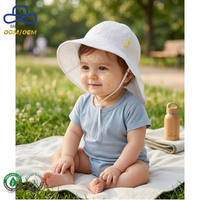 Sombrero de Pescador de Tela de Burbuja Blanca Premium Personalizado ODM de Fábrica BSCI GRS con Correa Ajustable para Niños, Protección UV para el Verano