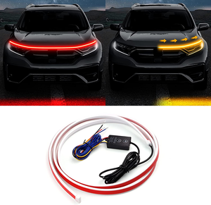 Tira de luz Led ámbar blanco de doble Color para capó de coche, señal de giro, resistente al agua, decoración de 2,4 M, lámpara de atmósfera automática de 12V - Product Image 5