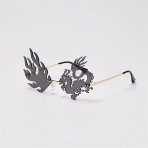 Gafas de Sol Punk Sin Marco con Logotipo Personalizado al por Mayor, Gafas de Sol Sin Montura con Forma de Dragón y Fénix, Moda 2020 - Product Image 6