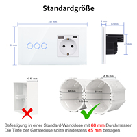 Bingoelec-Interruptor táctil de 3 entradas y 1 vía, enchufe alemán con USB A + C, 18W, carga rápida para el hogar