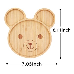 Assiette de cuisine en bambou <span class=keywords><strong>pour</strong></span> enfant, vaisselle de table en bambou, vaisselle naturelle <span class=keywords><strong>pour</strong></span> bébés, assiettes et assiettes irrégulières de 9X8.7X1.1 pouces - Product Image 4