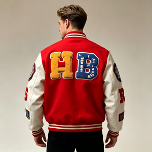 Giacca Varsity Personalizzata OEM per College, Giacca Letterman con Ricamo del Nome Individuale, Giacca Pesante e Squadrata - Product Image 4