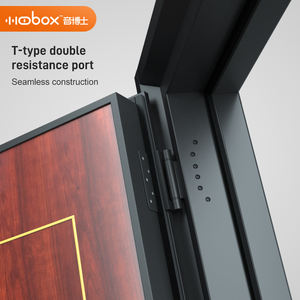 Ligne classique moderne en acier foncé bois composite porte d'entrée intérieure insonorisée ouverture manuelle pour studios cinémas privés villas - Product Image 5