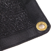Toile d'ombrage robuste en HDPE noir stabilisée aux UV, filet pare-soleil de jardin, couverture pour plantes, filet d'ombrage extérieur avec œillets, bâche en maille pour terrasse
