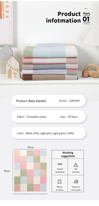 GOTS OEKO-TEX katoenen gebreide babyknuffel, veiligheidswikkel, dekentje, patchwork deken voor baby's - Product Image 2