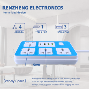 Cordon d'alimentation universel pour carte d'extension domestique avec prise 4 ports et 3 prises USB - Product Image 4