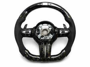 Volant LED pour F10 M5/M6/M8 F06 F12 F13 F90 F92 F93 Série 5/6/7 en fibre de carbone et cuir / Design sportif et luxueux - Product Image 1