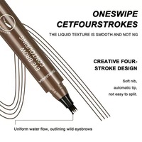Crayon à sourcils quatre pointes imperméable et anti-transfert cinq couleurs pour maquillage des sourcils et des yeux