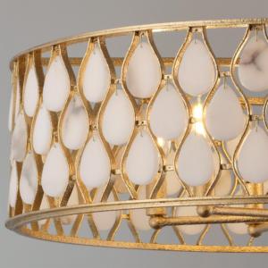 Lámpara de Araña Moderna para Hotel o Villa, de Lujo, en Latón Envejecido y Alabastro, LED de Alta Calidad, Personalizada, No Estándar, Modelo Danville - Product Image 4