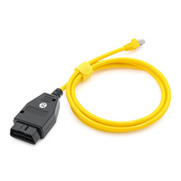 Cable de Diagnóstico para Automóviles E-SYS ICOM BMW Amarillo/Negro OBD2, Cable de Programación Profesional de Datos Ocultos ENET de 2 Metros, Herramienta de Diagnóstico para Windows