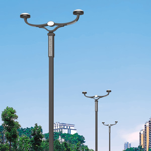 Lampadaire de jardin extérieur en fer LED 2700K Blanc Chaud IP66 Non-démontable AC 220V Alimenté par énergie solaire avec détecteur de mouvement Garantie 10 ans - Product Image 3