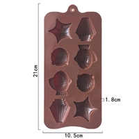 371 8 Loch 3D Niedliche Seefisch Muschel form Fondant Pralinen formen Cupcake Backen Silikon form DIY Kuchen Dekorations werkzeuge