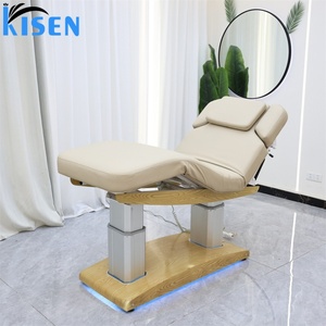 KISEN Cama de Masaje Eléctrica de Lujo con 4 Motores, Camilla de Estética Personalizada para Salón, Silla de Spa con LED - Product Image 1