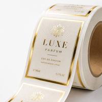Autocollant adhésif personnalisé Yingao, autocollant en rouleau, estampage à chaud en feuille d'or, imperméable, n'importe quel design de logo pour flacon de parfum haut de gamme