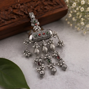 Bijou de poignet ethnique en argent 925, style Ghungroo, oxydé, antique, traditionnel, pour femme, cadeau de mariage - Product Image 1