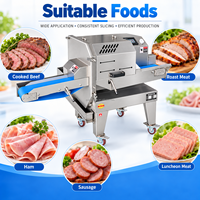 Trancheuse à viande professionnelle robuste, machine à trancher automatique pour jambon, bœuf rôti, saucisses et charcuterie
