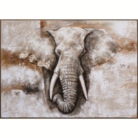 Peinture décorative sur toile grand format texturée, motif éléphant, art mural, 100*140cm, prix de gros