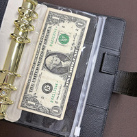 Pochette transparente en PVC A5 A6 A7 pour documents, enveloppe à monnaie, organiseur de budget à 6 anneaux, pochette à fermeture éclair pour l'organisation des documents