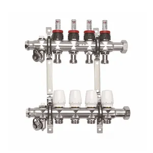 Underfloor Heating 2-12 loops Water Manifold distribution with flow meter for floor heating systems