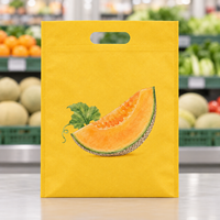 Sacs en polypropylène non tissé 80 GSM à découpe en D pour melon, safran, produits alimentaires, impression personnalisée, thermoscellables, emballage plat, vente en gros