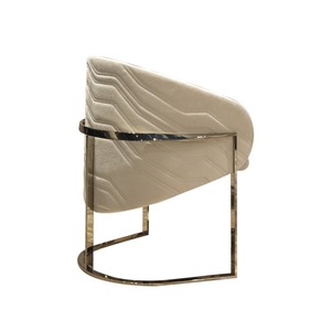 <span class=keywords><strong>Chaise</strong></span> de salle à manger moderne et élégante en cuir <span class=keywords><strong>microfibre</strong></span> <span class=keywords><strong>beige</strong></span> avec base en acier inoxydable - Product Image 6