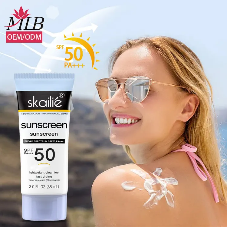 Crema de protección solar para el cuidado de la piel, fabricante de productos para el cuidado de la piel con factor FPS 50 Tn, óxido de Zinc 20% Mineral, Oem/odm