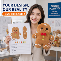 Homme en pain d'épices de Noël personnalisé en peluche, fabricant OEM ODM, vente en gros d'animaux en peluche, cadeau de Noël, cadeau promotionnel